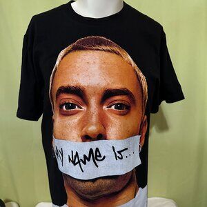 Eminem The Marshall Mathers LP My Name Is The Roxx Men's Black Shirt Large